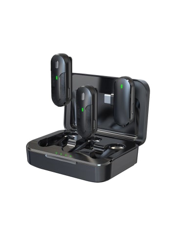 COFI 1453 Mikrofon für Smartphones kompatibel mit Android und iPhone in Schwarz