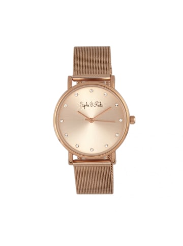 Sophie & Freda Savannah Mesh-Armbanduhr mit Swarovski-Kristallen in Rose Gold