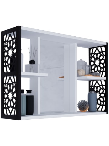 VCM  Holz Badmöbel Spiegelschrank Spiegel Bamela 46x82 in Schwarz