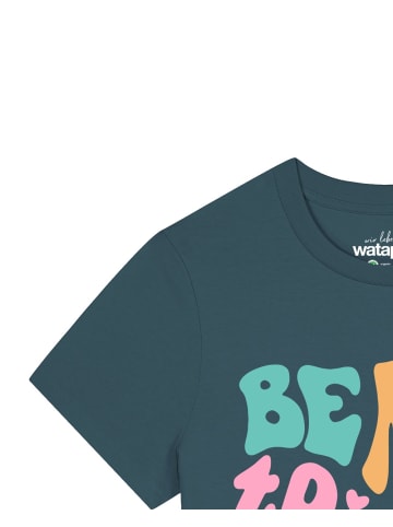 wat? Apparel T-Shirt Be kind to yourself in Petrol