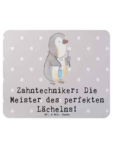 Mr. & Mrs. Panda Mousepad Zahntechniker Lächeln mit Spruch in Grau Pastell