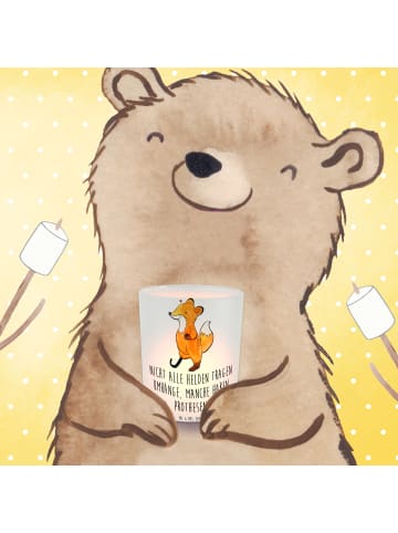 Mr. & Mrs. Panda Windlicht Fuchs Beinprothese mit Spruch in Transparent