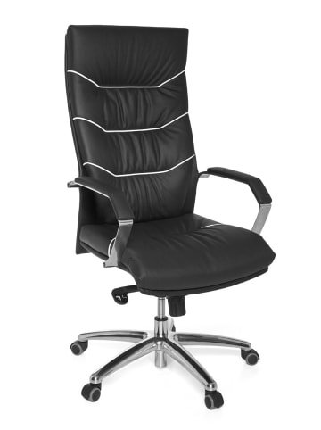 KADIMA DESIGN Bürostuhl | Echtleder, Schwarz, Kopfstütze, Multiblock, Verstellbar