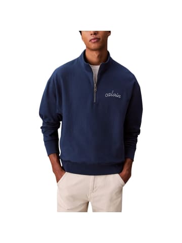 Blau Baumwolle Sweatshirt