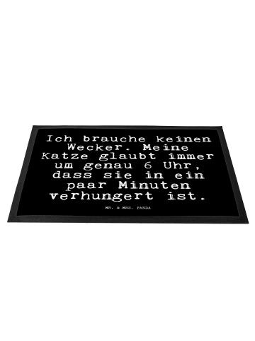 Mr. & Mrs. Panda Fußmatte Ich brauche keinen Wecker.... mit Spruch in Schwarz