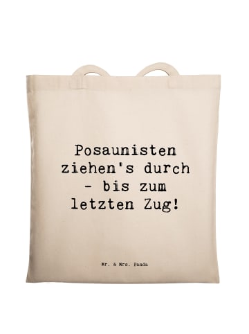 Mr. & Mrs. Panda Tote Bag Spruch Trombone Durchzieher mit Spruch in Creme