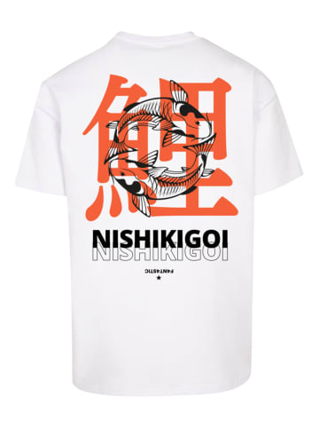 F4NT4STIC Heavy Oversize T-Shirt Nishikigoi Koi Japan Grafik in weiß