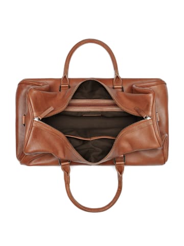 SID & VAIN Leder-Reisetasche Leder Weekender Unisex SEATTLE in braun