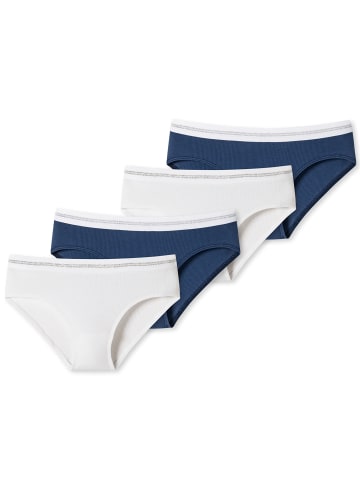 Schiesser Panty Long Life Rib in weiß, nachtblau