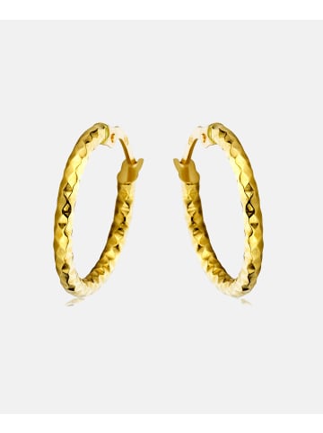 Diamant L'éternel Creolen aus 585 Gelbgold
