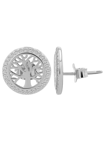 Adeliás Damen Ohrringe – Ohrstecker Lebensbaum aus 925 Silber in silber
