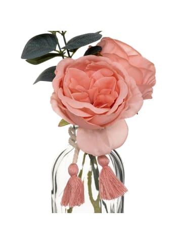 Atmosphera Créateur d'intérieur Blumenarrangement im Glas CARMEN in Hellrosa, 30 cm