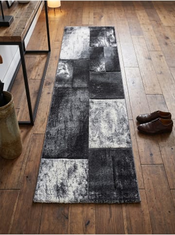 KADIMA DESIGN Teppich Kurzflor Waschbar Karo LATEMAR Strapazierfähig OEKO-TEX in Grau