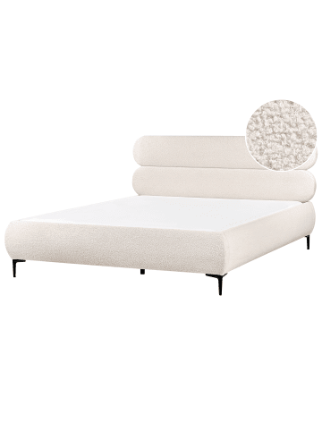 Beliani Doppelbett LESSAY in Weiß/Schwarz - (W) 195 x (H) 103 x (L) 213 cm