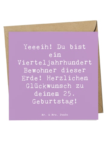 Mr. & Mrs. Panda Einladungskarte Spruch 25. Geburtstag mit Spruch in Lavendeltraum