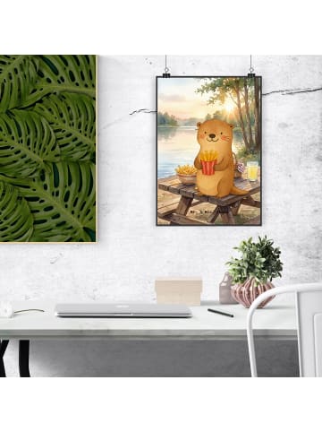 Mr. & Mrs. Panda Print Otter See Pommes Design ohne Spruch in Weiß