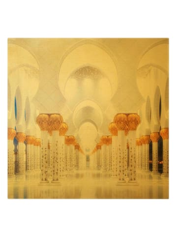 WALLART Leinwandbild Gold - Moschee in Gold in Weiß