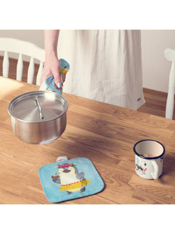 Mr. & Mrs. Panda Topfuntersetzer Pinguin Kokosnuss ohne Spruch in Eisblau