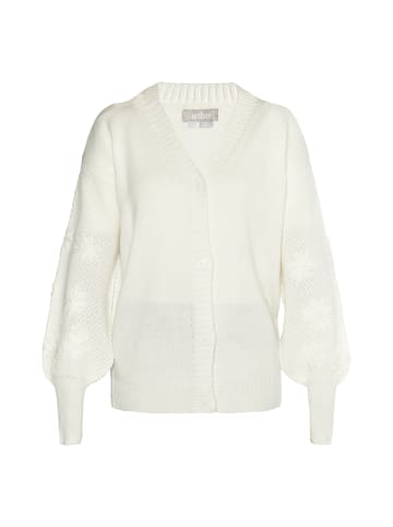 Usha Damen Strickcardigan in Wollweiss