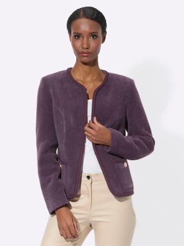 creation L Woll-Mix-Blazer in aubergine