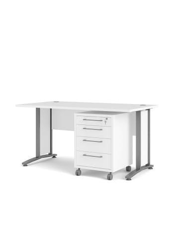 ebuy24 Schreibtisch Prisme Weiß 150 x 80 cm