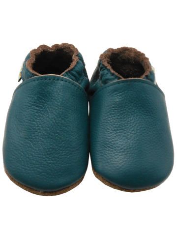 Yalion Leder-Krabbelschuhe in Grün