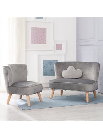 roba Lil Sofa' Bundle: Sofa, Sessel & Wolkenkissen Silbergrau