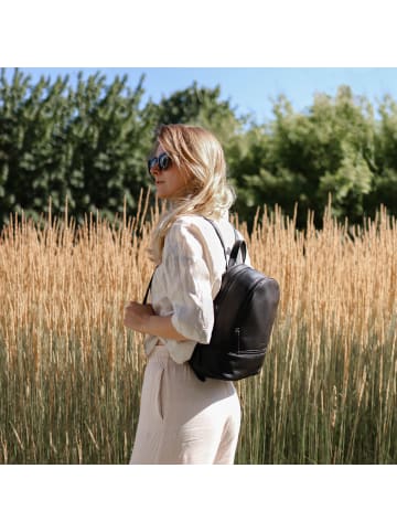 BACCINI Leder-Rucksack echt Leder Rucksack groß soft-schwarz in schwarz