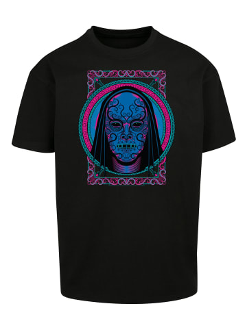 F4NT4STIC Heavy Oversize T-Shirt Harry Potter Neon Death Eater Mask in schwarz