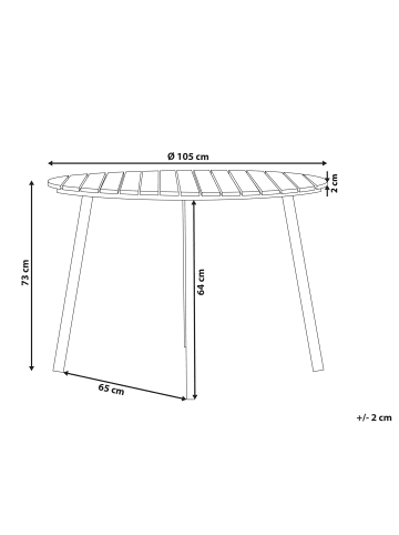 Beliani Esstisch CAVOLI in Braun/Weiß - (W) 105 x (H) 73 x (L) 105 cm