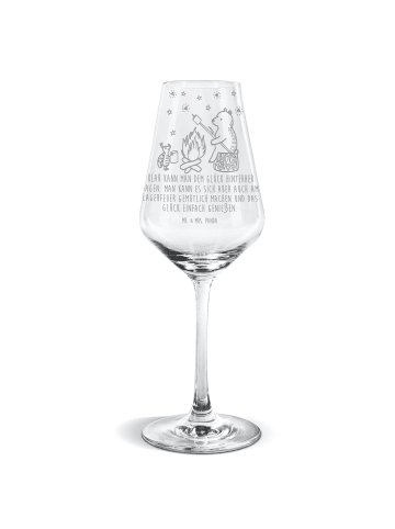 Mr. & Mrs. Panda Weißwein Glas Bär & Marienkäfer Lagerfeuer mit ... in Transparent