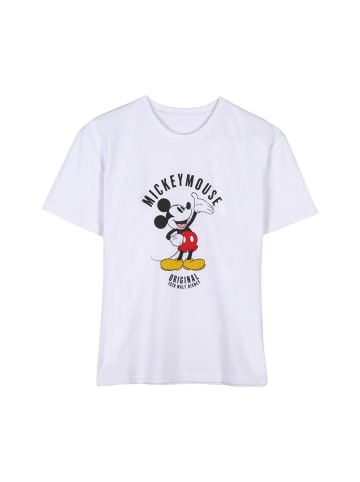 Disney Mickey Mouse T-Shirt kurzarm Mickey in Weiß