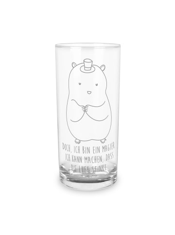 Mr. & Mrs. Panda Wasserglas Hamster Hut mit Spruch in Transparent