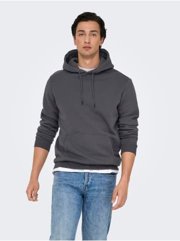 ONLY & SONS Kapuzenpullover in Grey Pinstripe