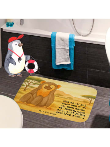 Mr. & Mrs. Panda Badezimmerteppich Affe Design mit Spruch in Weiß
