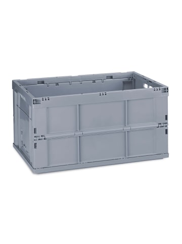 relaxdays 10x Klappbox in Grau - (B)58,5 x (H)31,5 x (T)40 cm