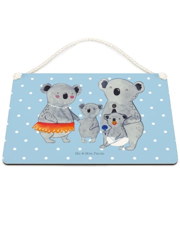 Mr. & Mrs. Panda Holztafel Koala Familie ohne Spruch in Blau Pastell