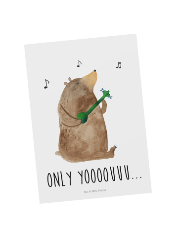 Mr. & Mrs. Panda Grußkarte Bär Gitarre mit Spruch in Weiß