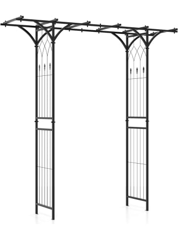 COSTWAY Rosenbogen Metall 200x52x206cm in Schwarz
