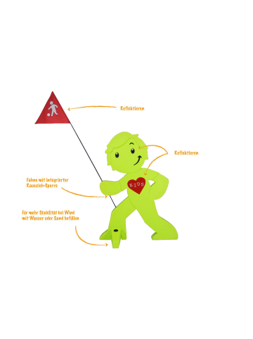 StreetBuddy StreetBuddy Warnfigur für Kindersicherheit in Grün und Orange, 10-er Pack