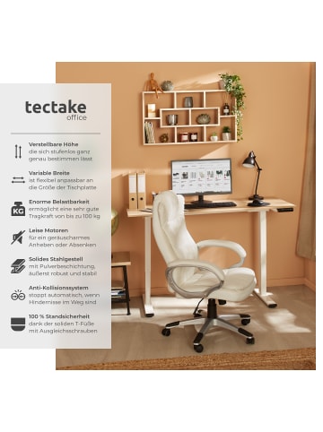tectake Schreibtischgestell , Belastbarkeit 100 kg, 110-168 x 60 x 70-119 cm