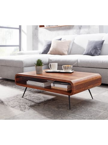 FineBuy Couchtisch in Braun / Sheesham / 90x55x30