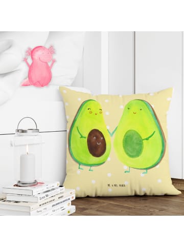Mr. & Mrs. Panda Dekokissen Avocado Pärchen ohne Spruch in Gelb Pastell