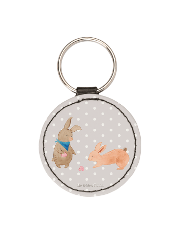 Mr. & Mrs. Panda Anhänger Hasen Muschel ohne Spruch in Grau Pastell