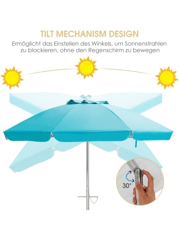 COSTWAY Sonnenschirm Strand in Türkis