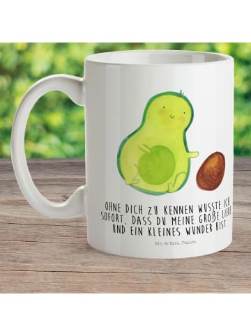 Mr. & Mrs. Panda Tasse Avocado Kern rollt mit Spruch in Weiß