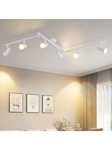 ZMH Deckenleuchte in Weiß 6-flammige GU10 Modern Metall Flurlampe