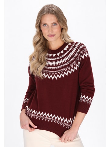 DreiMaster Maritim Women Sweater in wine red offwhite