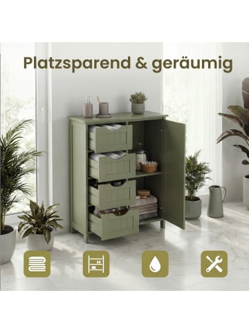VASAGLE Badezimmerschrank Sofie in Lorbeergrün - (B)30 x (H)82 x (T)55 cm