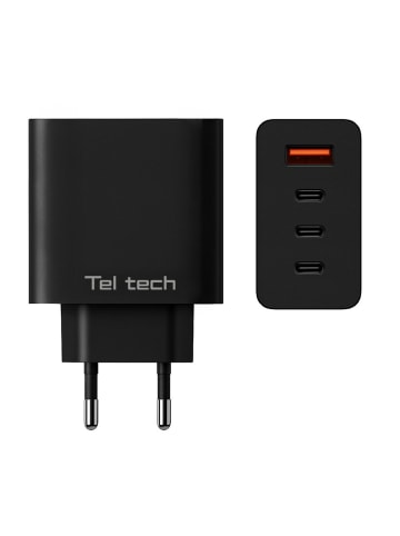 Wisam Teltech Power Charger GaN USB / 3x USB-C 100W QC PD schwarz TCH-08